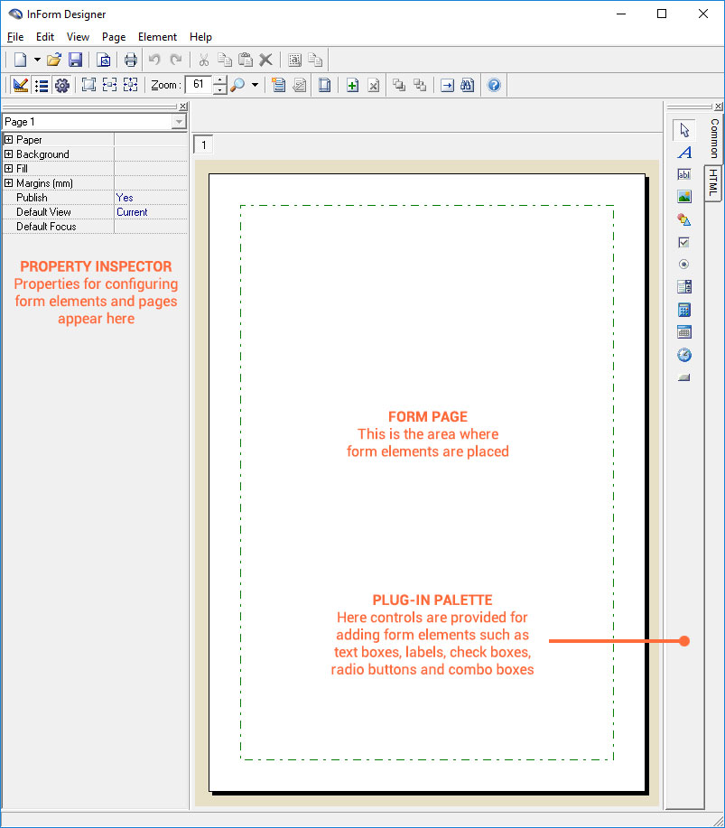 InForm Designer interface