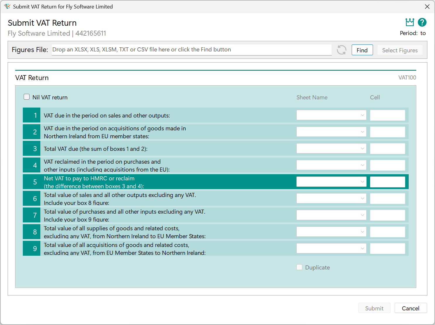 Easy MTD Submit VAT Return window image