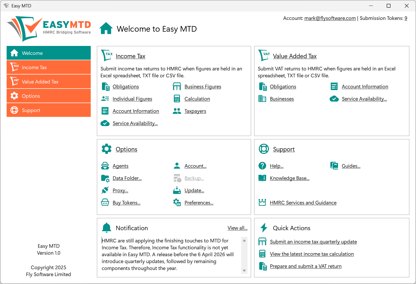 Easy MTD Welcome section image