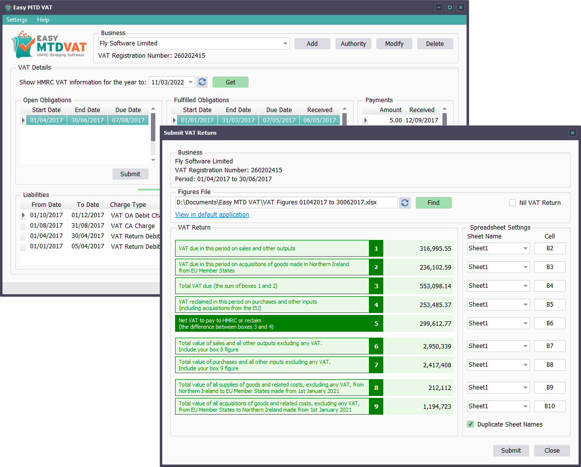 Easy MTD VAT interface image